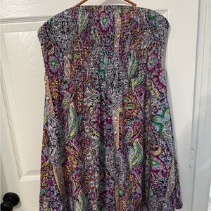 Colorful Paisley Strapless Dress